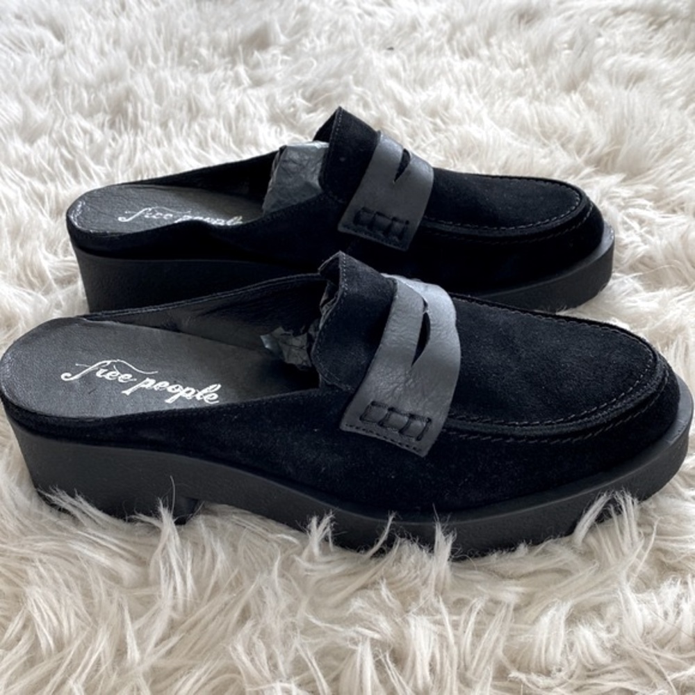 Free People Leighton Loafer Mules in Black - Picture 14 of 16